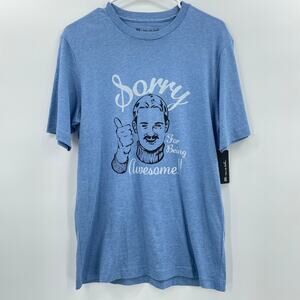 Travis Mathew Men's 100% Pima Cotton “Sorry” Graphic‎ T-Shirt, Blue, NWT, Sz. S